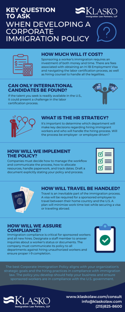 Key Questions to Ask When Developing a Corporate Immigration Policy