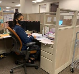 Klasko team member working at her desk.